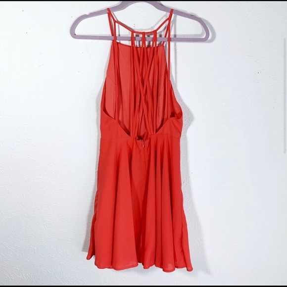 Coral strappy open back Lulus dress - Picture 3 of 4